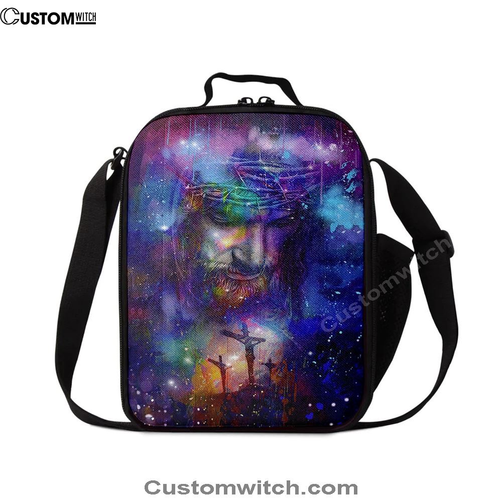 Jesus Face Crown Of Thorns Cross Lunch Bag, Christian Lunch Box For School, Picnic