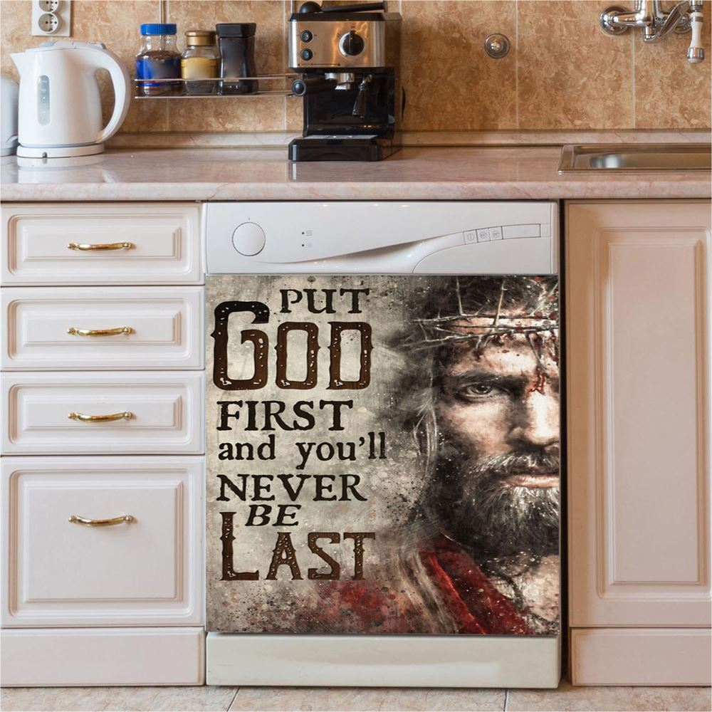 Jesus Face Dishwasher Cover, Jesus Portrait Dishwasher Stickers, Christian Kitchen Decor