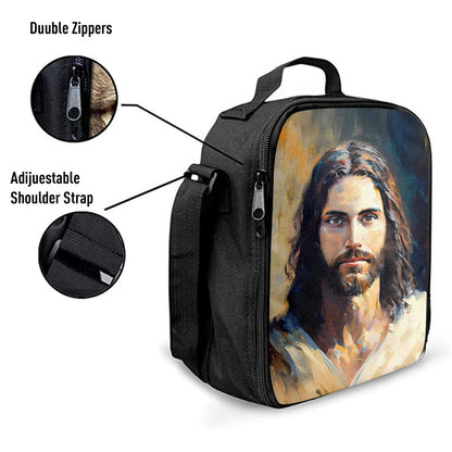 Jesus Face Lunch Bag - Jesus Art, Christian Lunch Box For School, Picnic