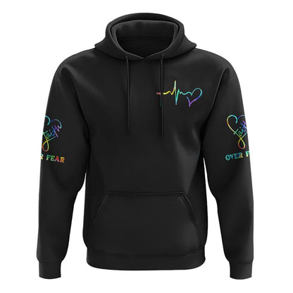 Jesus Faith Over Fear All Over Print 3D Hoodie, Christian Hoodie, Christian Sweatshirt, Bible Verse Shirt
