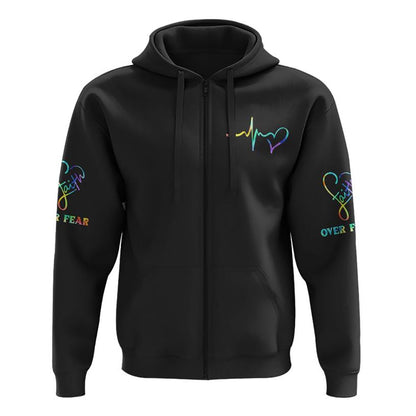 Jesus Faith Over Fear All Over Print 3D Hoodie, Christian Hoodie, Christian Sweatshirt, Bible Verse Shirt
