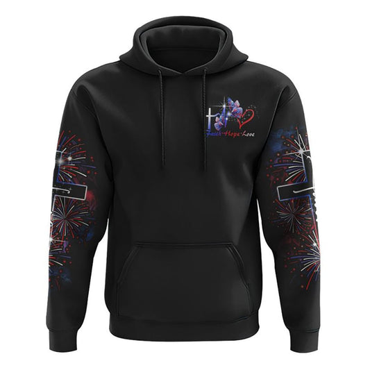 Jesus Faith Over Fear Vintage Watercolor All Over Print 3D Hoodie, Christian Hoodie, Christian Sweatshirt, Bible Verse Shirt