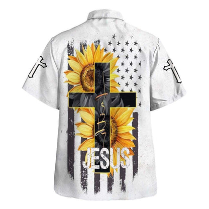 Jesus Faith Sunflower Hawaiian Shirt For Men, Christian Hawaiian Shirt, Gift For Christian