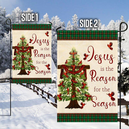 Jesus Family Flag, Jesus Is The Reason For The Season Christmas Flag, Christian Christmas House Flag, Christmas Outdoor Decor Ideas