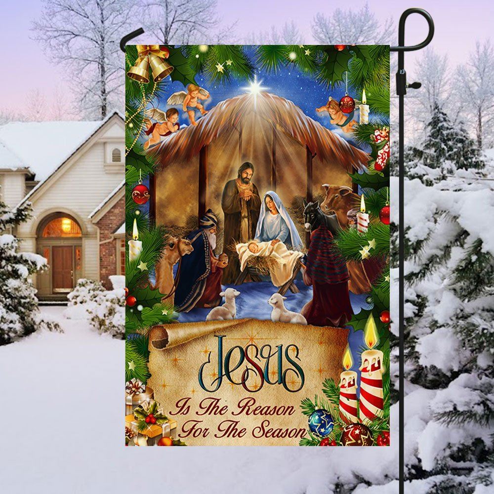Jesus Flag Jesus Is The Reason For The Season Christmas Flag, Christian Christmas House Flag, Christmas Outdoor Decor Ideas