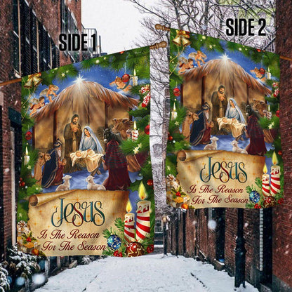 Jesus Flag Jesus Is The Reason For The Season Christmas Flag, Christian Christmas House Flag, Christmas Outdoor Decor Ideas