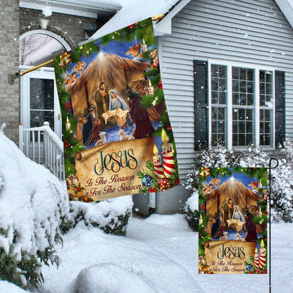 Jesus Flag Jesus Is The Reason For The Season Christmas Flag, Christian Christmas House Flag, Christmas Outdoor Decor Ideas