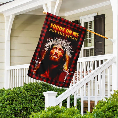 Jesus Focus On Me Not The Storm House Flag, Christian Flag, Christian Flag, Scripture Flag, Garden Banner