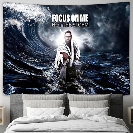 Jesus Focus On Me Tapestry Wall Art - Jesus Christ Tapestry - Christian Tapestry Prints