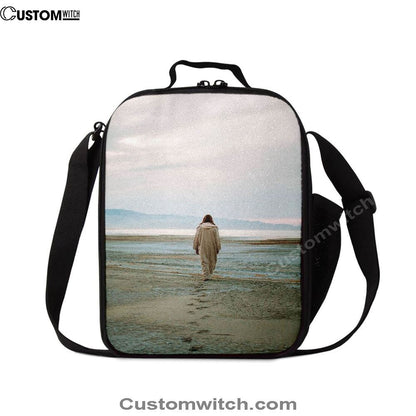 Jesus Footprints In The Sand Lunch Bag, Christian Lunch Box For School, Picnic