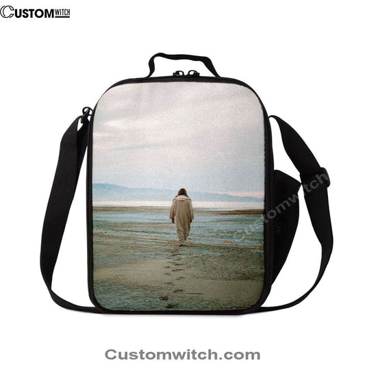 Jesus Footprints In The Sand Lunch Bag, Christian Lunch Box For School, Picnic