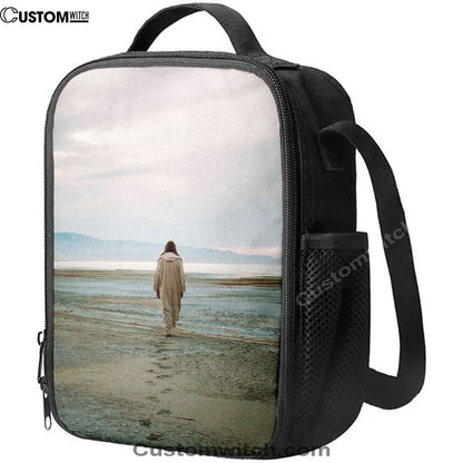 Jesus Footprints In The Sand Lunch Bag, Christian Lunch Box For School, Picnic