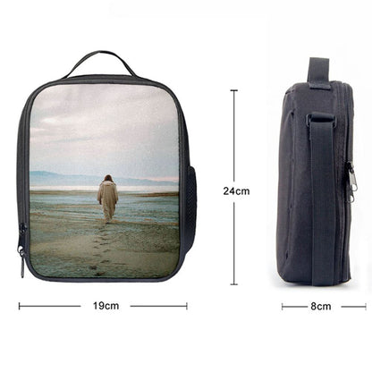 Jesus Footprints In The Sand Lunch Bag, Christian Lunch Box For School, Picnic