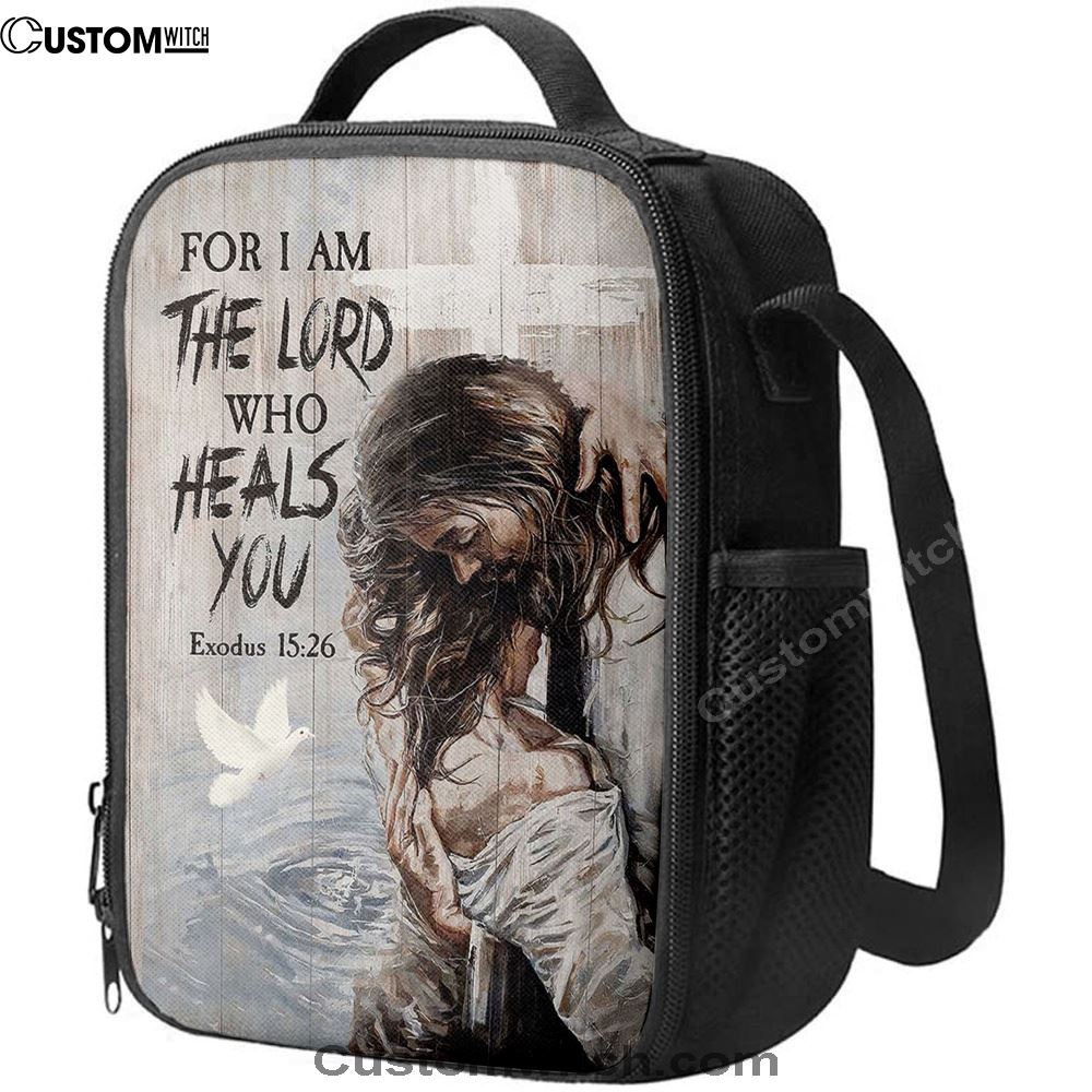 Jesus For I Am The Lord Who Heals You Lunch Bag, Christian Lunch Box For School, Picnic