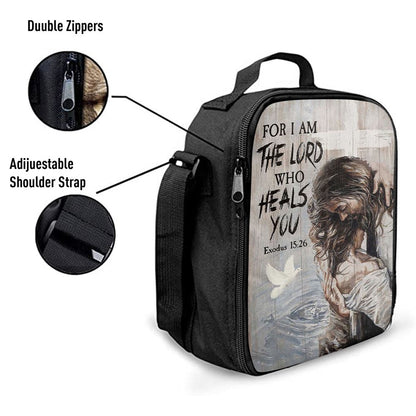 Jesus For I Am The Lord Who Heals You Lunch Bag, Christian Lunch Box For School, Picnic
