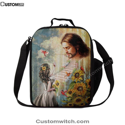 Jesus Girl And Path To Heaven Lunch Bag, Christian Lunch Box For School, Picnic