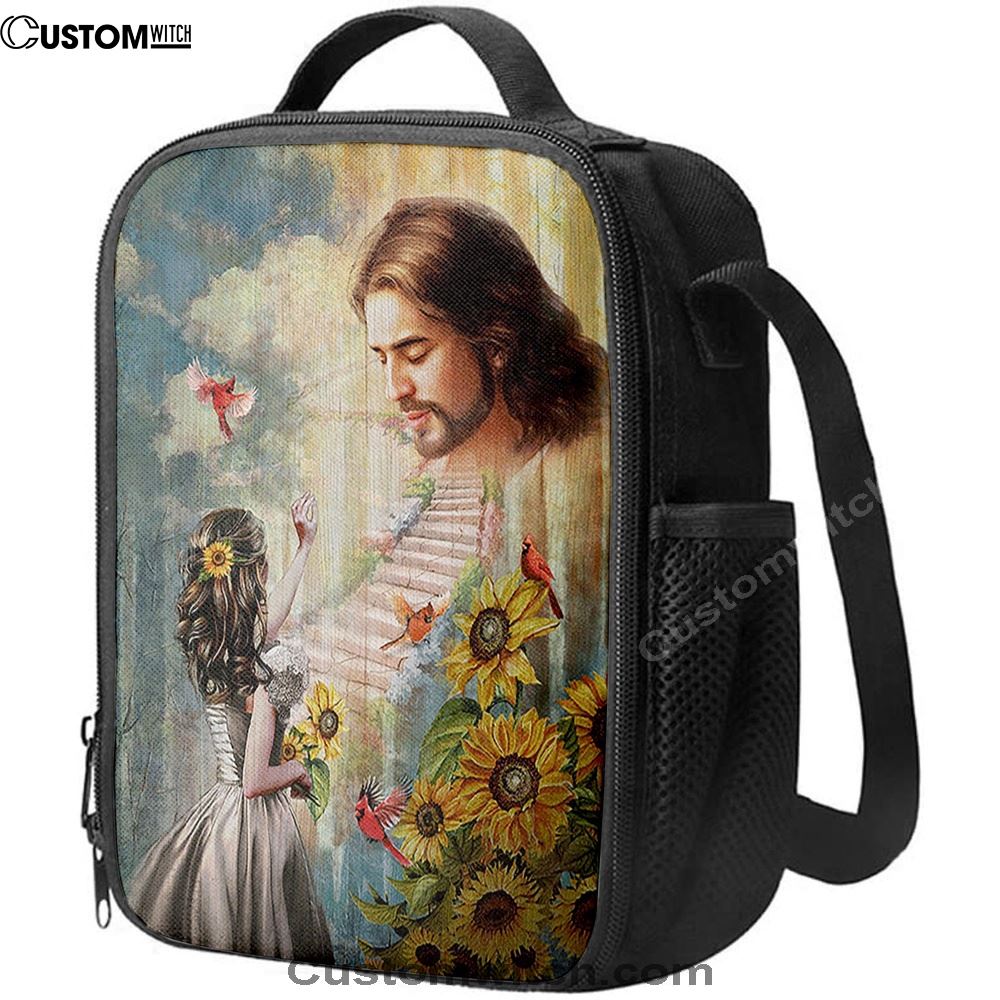 Jesus Girl And Path To Heaven Lunch Bag, Christian Lunch Box For School, Picnic