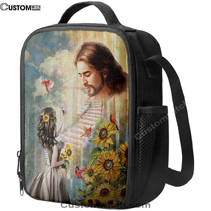 Jesus Girl And Path To Heaven Lunch Bag, Christian Lunch Box For School, Picnic