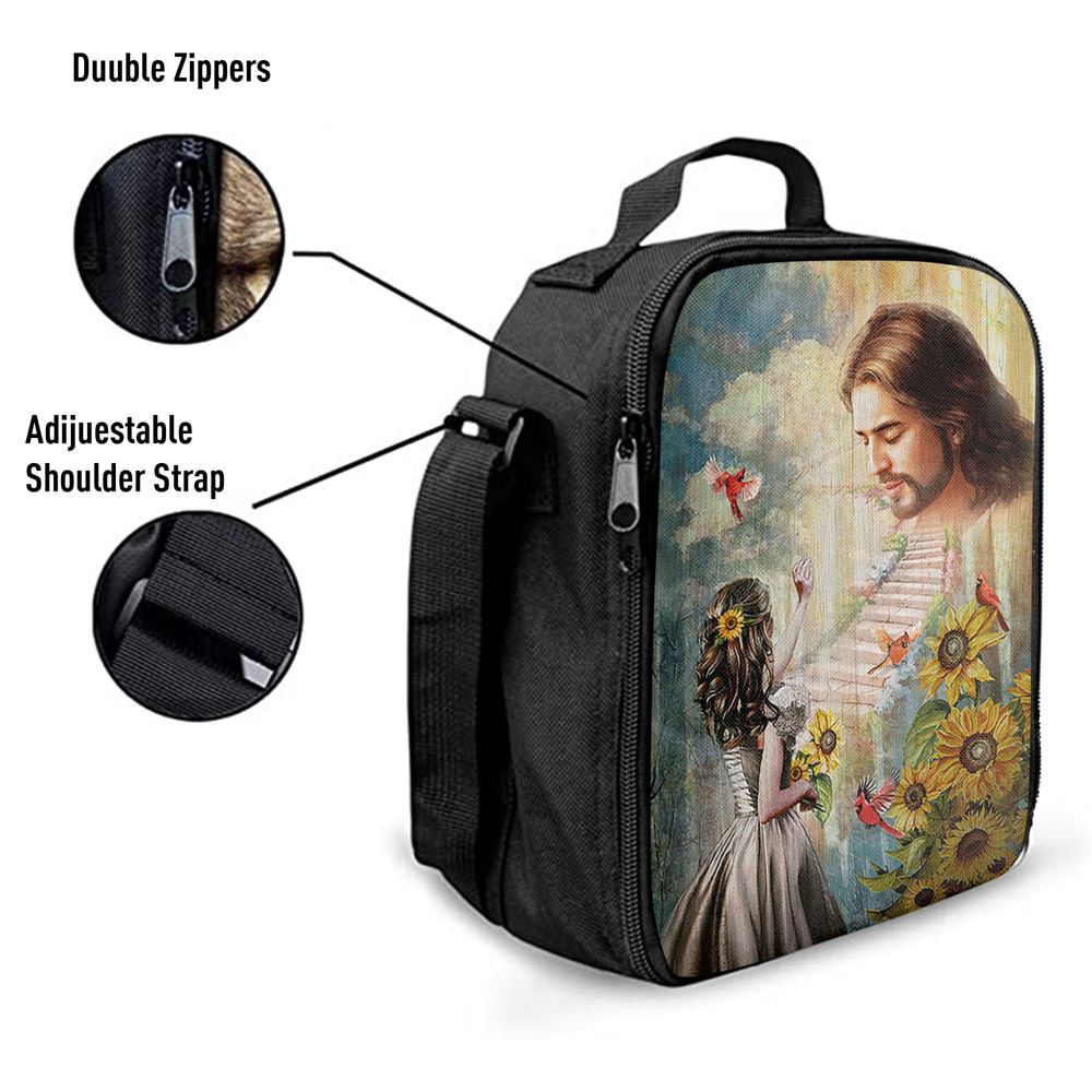 Jesus Girl And Path To Heaven Lunch Bag, Christian Lunch Box For School, Picnic