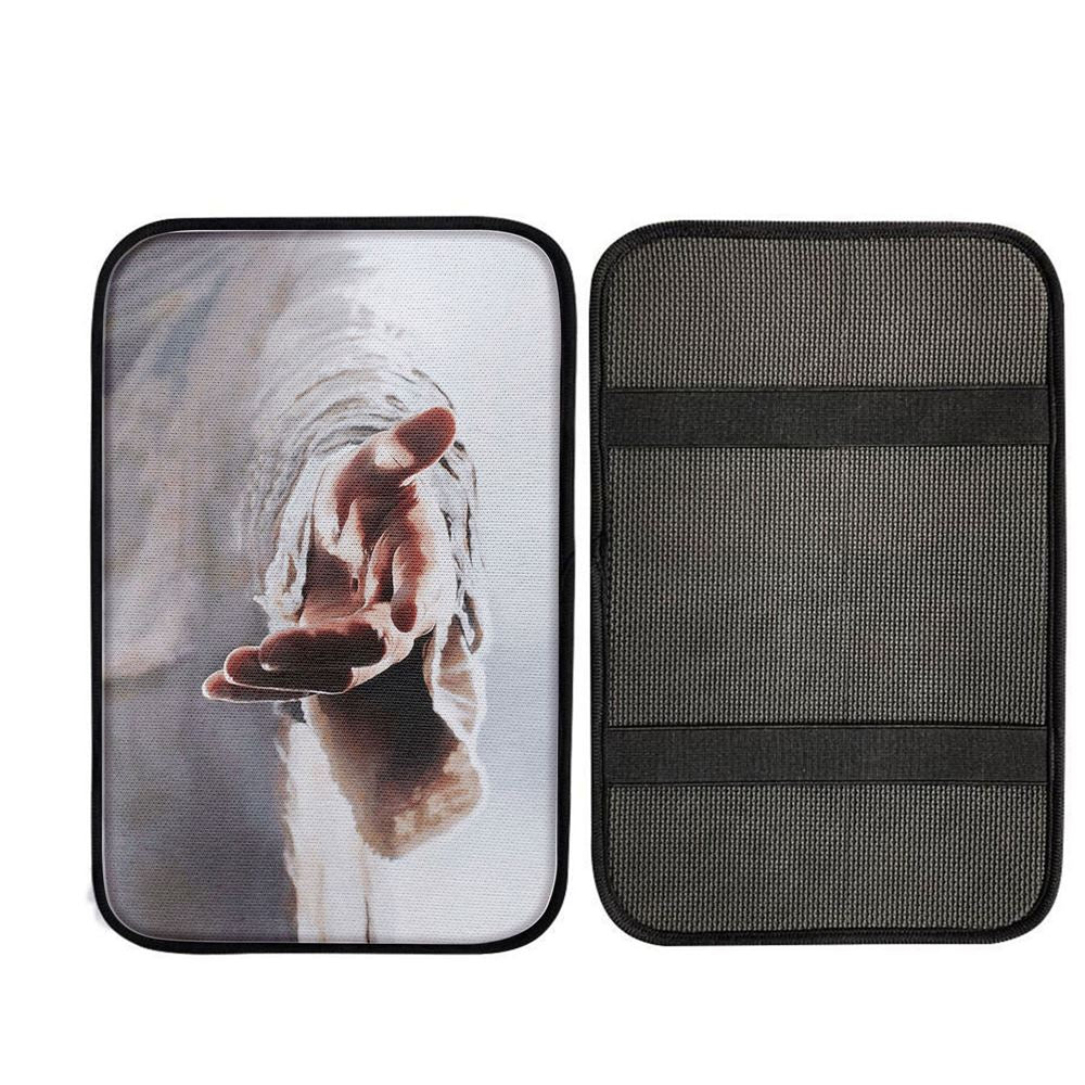 Jesus Gives Hand Car Center Console Cover, Religious Car Interior Accessories