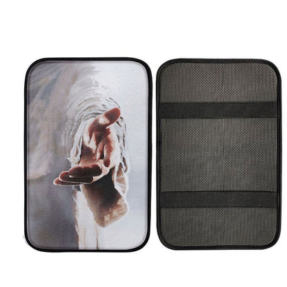 Jesus Gives Hand Car Center Console Cover, Religious Car Interior Accessories