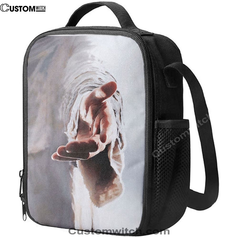 Jesus Gives Hand Lunch Bag, Christian Lunch Box For School, Picnic