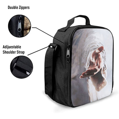 Jesus Gives Hand Lunch Bag, Christian Lunch Box For School, Picnic