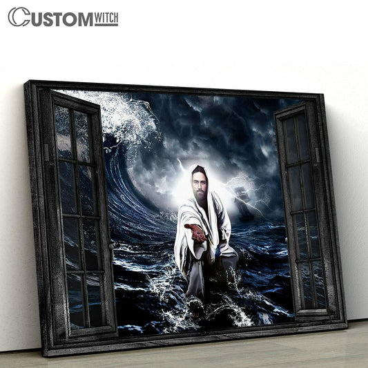 Jesus Gives His Hand Canvas Wall Art - Jesus Christ Canvas - Christian Canvas Prints