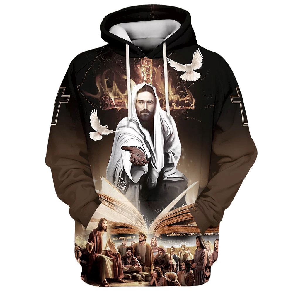 Jesus God Bible And Dove Hoodies Jesus Hoodie For Men & Women, God 3D Printed Hoodie, Christian Apparel Hoodies