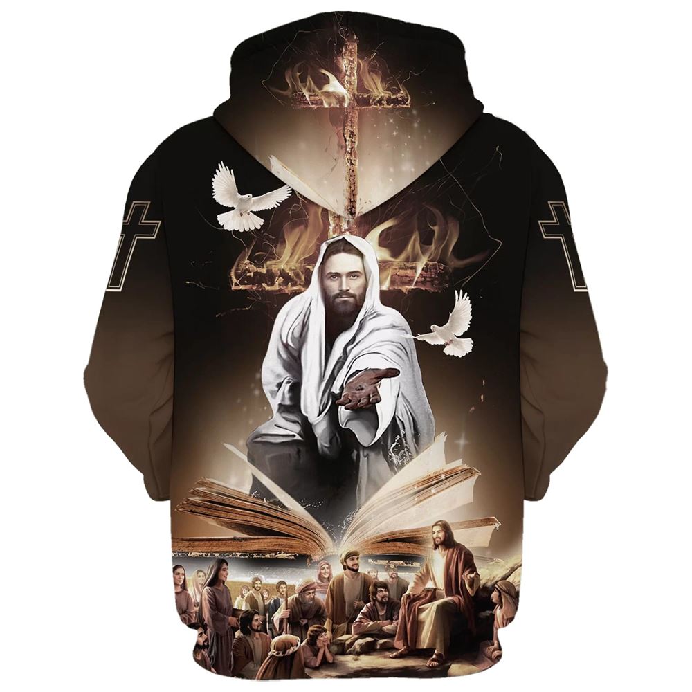 Jesus God Bible And Dove Hoodies Jesus Hoodie For Men & Women, God 3D Printed Hoodie, Christian Apparel Hoodies
