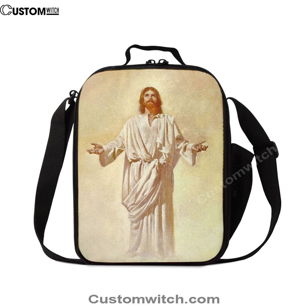 Jesus God With Open Arms Lunch Bag, Christian Lunch Box For School, Picnic