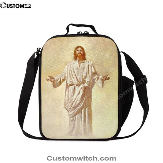 Jesus God With Open Arms Lunch Bag, Christian Lunch Box For School, Picnic