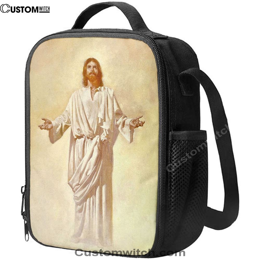 Jesus God With Open Arms Lunch Bag, Christian Lunch Box For School, Picnic