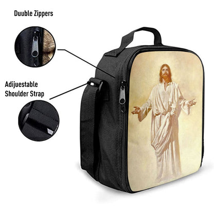 Jesus God With Open Arms Lunch Bag, Christian Lunch Box For School, Picnic