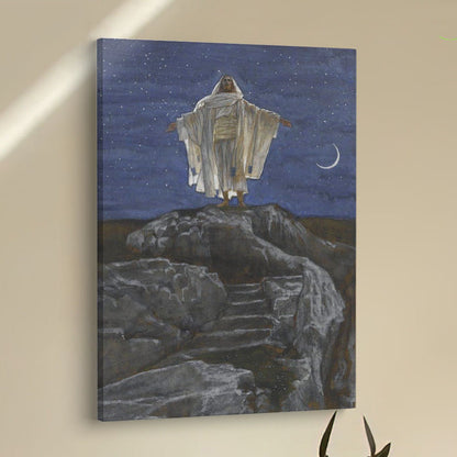 Jesus Goes Up Alone On A Mountain To Pray Canvas Pictures - Christian Wall Art - Jesus Canvas Art