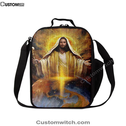 Jesus Got The Whole World In His Hands Lunch Bag, Christian Lunch Box For School, Picnic