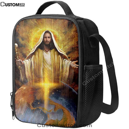 Jesus Got The Whole World In His Hands Lunch Bag, Christian Lunch Box For School, Picnic