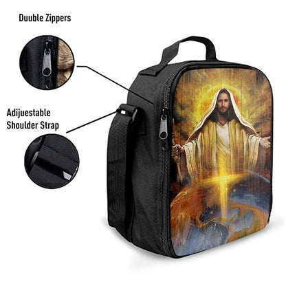 Jesus Got The Whole World In His Hands Lunch Bag, Christian Lunch Box For School, Picnic