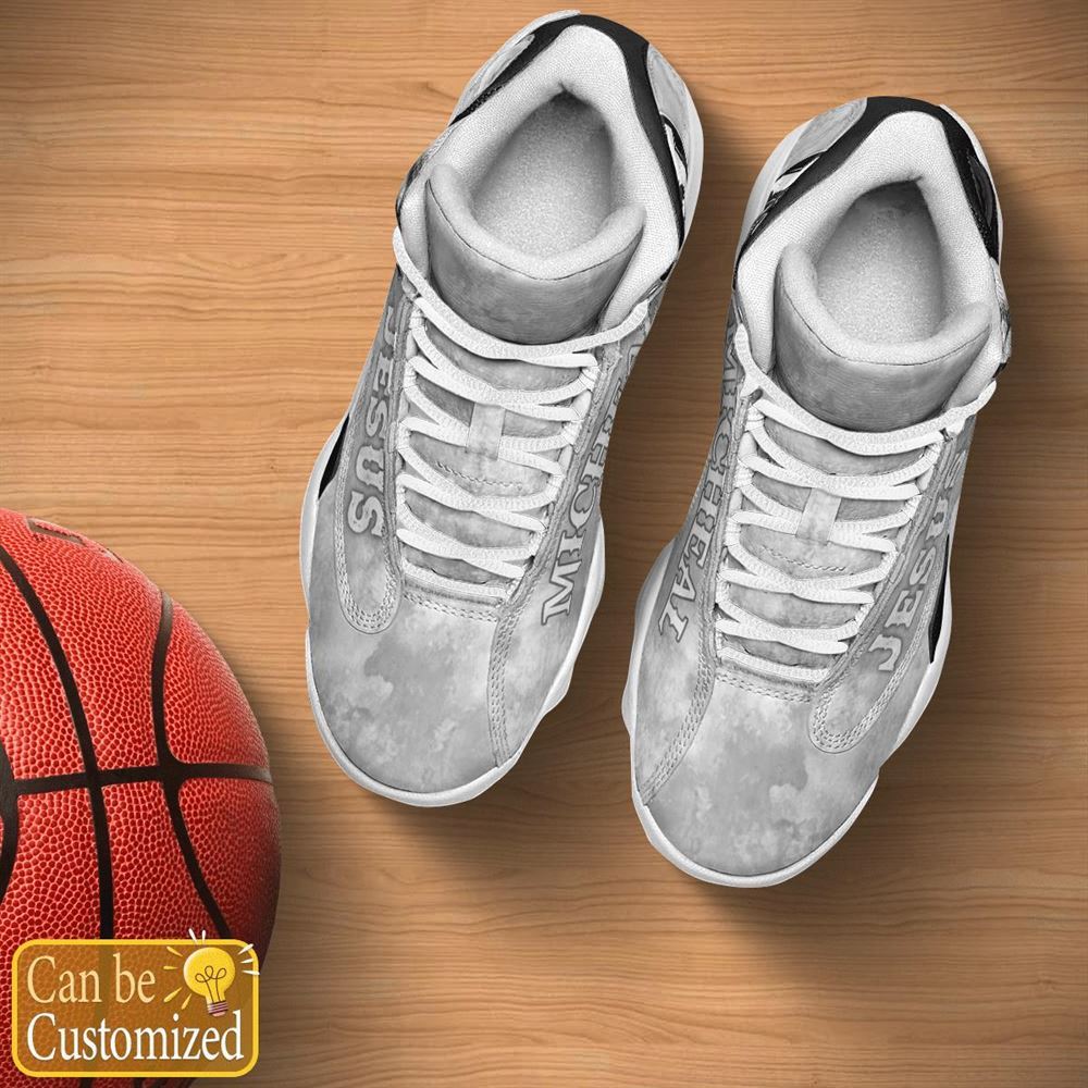 Jesus Gray Lion Custom Name Jd13 Shoes For Man And Women, Christian Basketball Shoes, Gifts For Christian, God Shoes