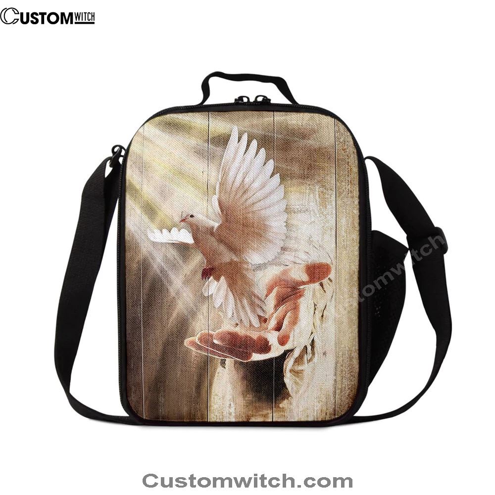 Jesus Hand A Dove On His Hand Lunch Bag, Christian Lunch Box For School, Picnic