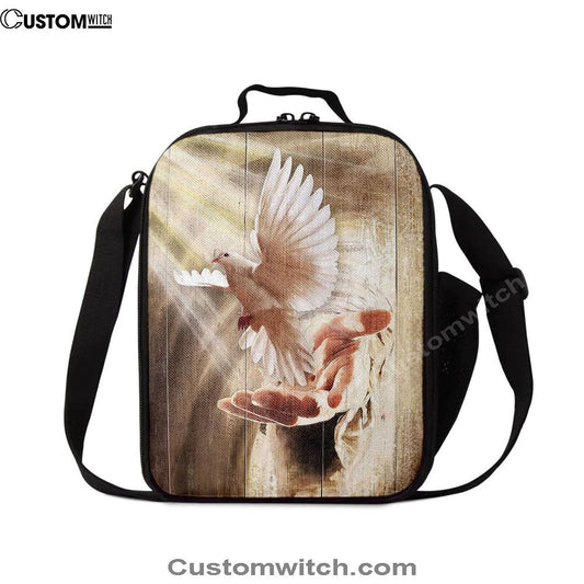 Jesus Hand A Dove On His Hand Lunch Bag, Christian Lunch Box For School, Picnic