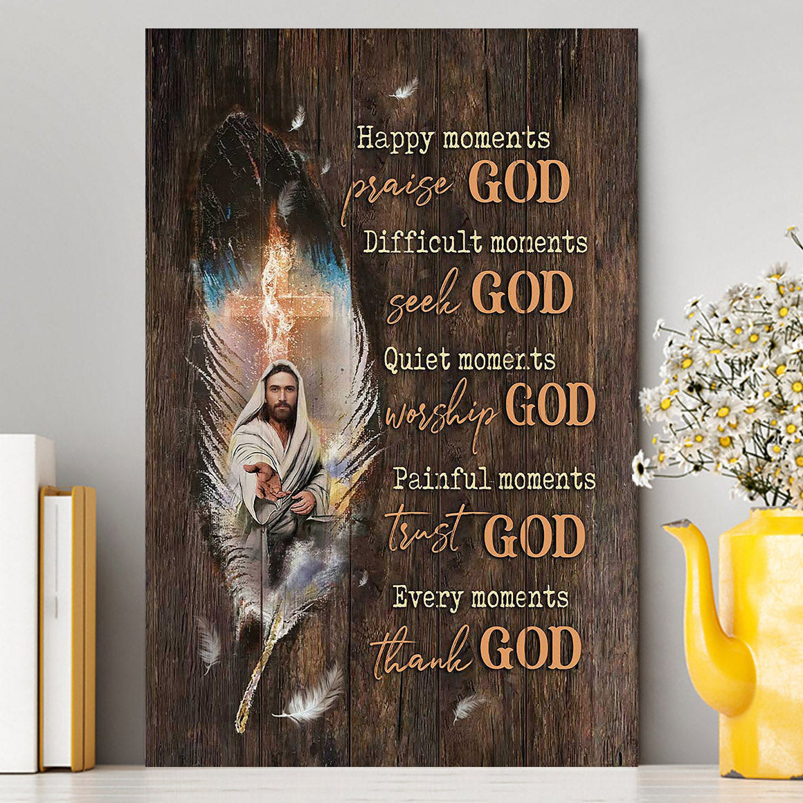 Jesus Hand Every Moments Thank God Canvas Art - Christian Art - Bible Verse Wall Art - Religious Home Decor