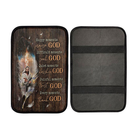 Jesus Hand Every Moments Thank God Car Center Console Cover, God Car Armrest Accessories