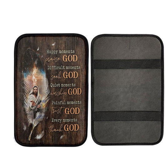 Jesus Hand Every Moments Thank God Car Center Console Cover, God Car Armrest Accessories