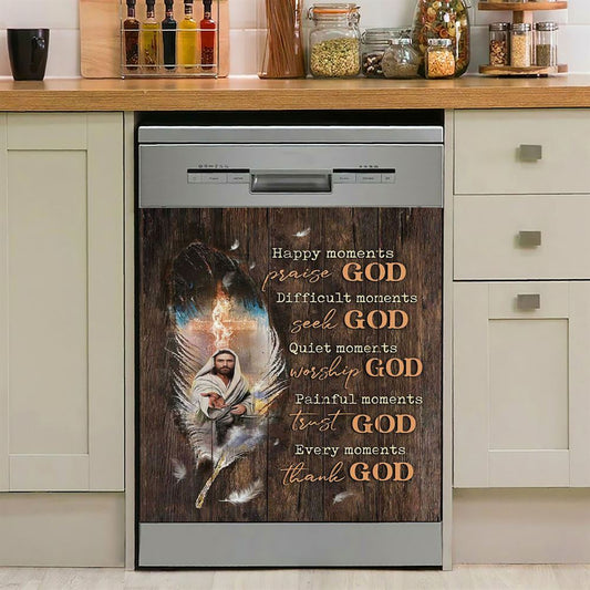 Jesus Hand Every Moments Thank God Dishwasher Cover, Christian Dishwasher Stickers, Bible Verse Kitchen Decor