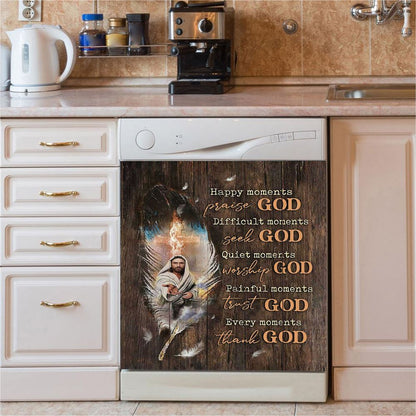 Jesus Hand Every Moments Thank God Dishwasher Cover, Christian Dishwasher Stickers, Bible Verse Kitchen Decor