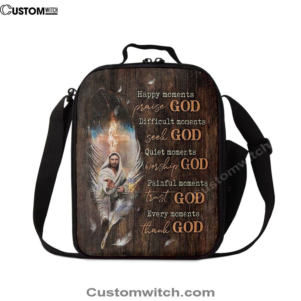 Jesus Hand Every Moments Thank God Lunch Bag, Christian Lunch Box For School, Picnic