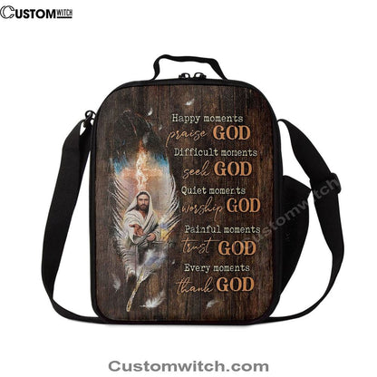 Jesus Hand Every Moments Thank God Lunch Bag, Christian Lunch Box For School, Picnic