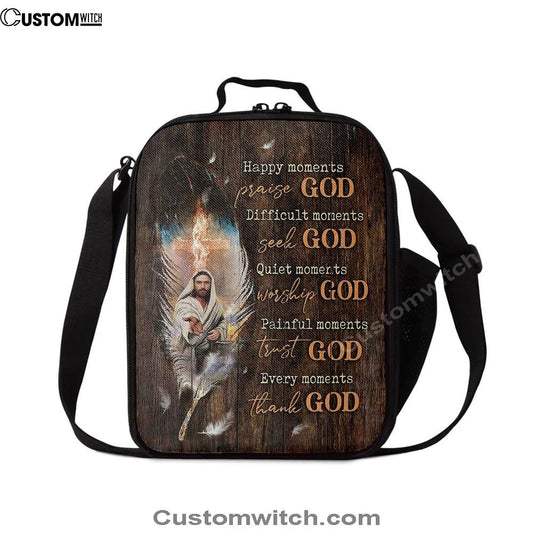 Jesus Hand Every Moments Thank God Lunch Bag, Christian Lunch Box For School, Picnic