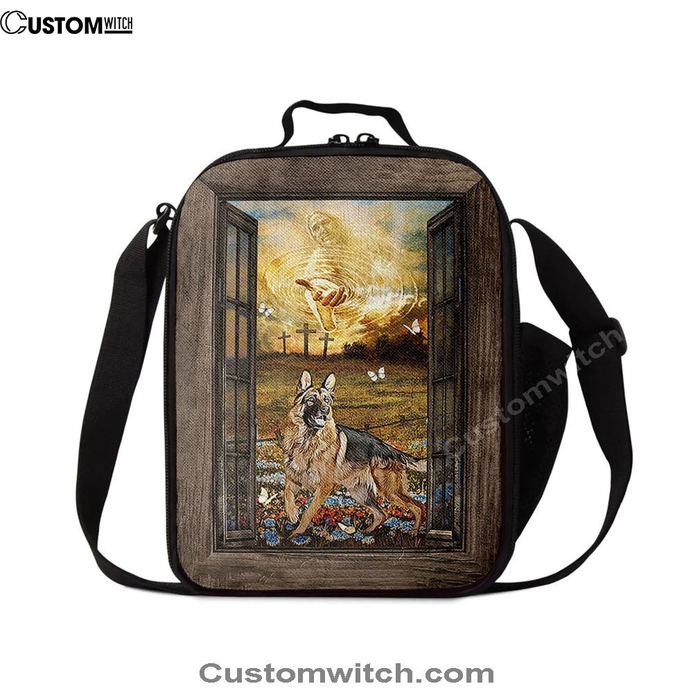Jesus Hand German Shepherd Lunch Bag, Christian Lunch Box For School, Picnic